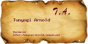 Tunyogi Arnold névjegykártya